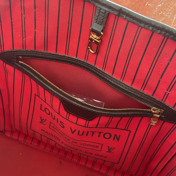 Louis Vuitton NEVERFULL MM with Pouch Brown Damier Print - Picture 11 of 12